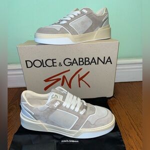 NIB $795 Dolce & Gabbana New Roma Low Top Suede Sneakers - Sz 12 US / 45 EU